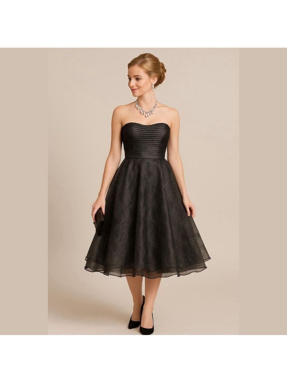 Women's Bari Jay Black Strapless Dress Size 8